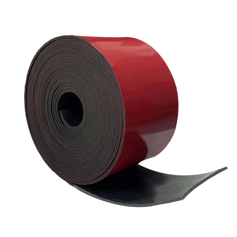 SUCOHANS شرائط مطاطية لاصقة مع خلفية لاصقة بسماكة 1/16(.062)" وعرض 2" وطول 20' ، شريط مطاطي نيونبرين لاصق لتأمين الحماية والدعامات والحوامل. - Image 1